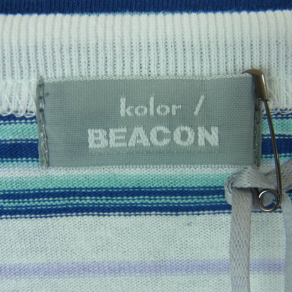 kolor カラー 25SS 25SBM-T04232 BEACON T-Shirt ボーダー プリント 半袖 Tシャツ ブルー系 ホワイト系 3【新古品】【未使用】【中古】