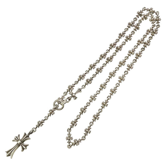 CHROME HEARTS クロムハーツ（原本無） ビヨンドクール購入証明書付属 24inch CHKE CHN TNYE W CH CRS タイニーE チョークチェーン ロザリオ ネックレス シルバー系【中古】