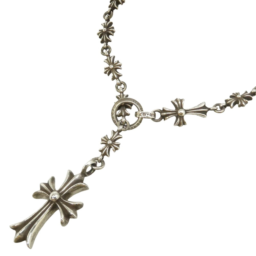 CHROME HEARTS クロムハーツ（原本無） ビヨンドクール購入証明書付属 24inch CHKE CHN TNYE W CH CRS タイニーE チョークチェーン ロザリオ ネックレス シルバー系【中古】