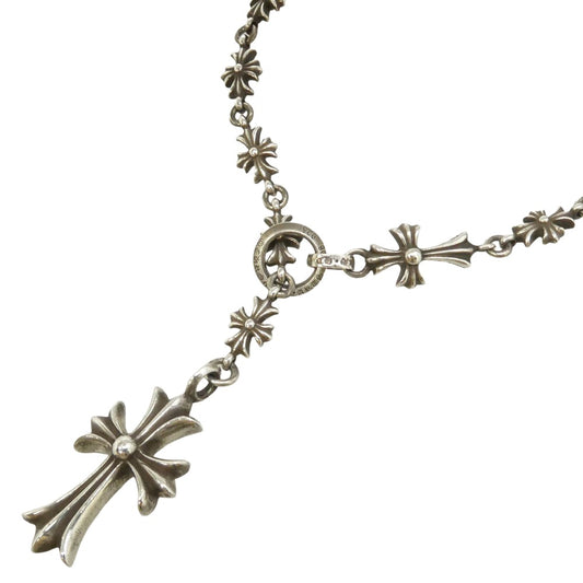 CHROME HEARTS クロムハーツ（原本無） ビヨンドクール購入証明書付属 24inch CHKE CHN TNYE W CH CRS タイニーE チョークチェーン ロザリオ ネックレス シルバー系【中古】