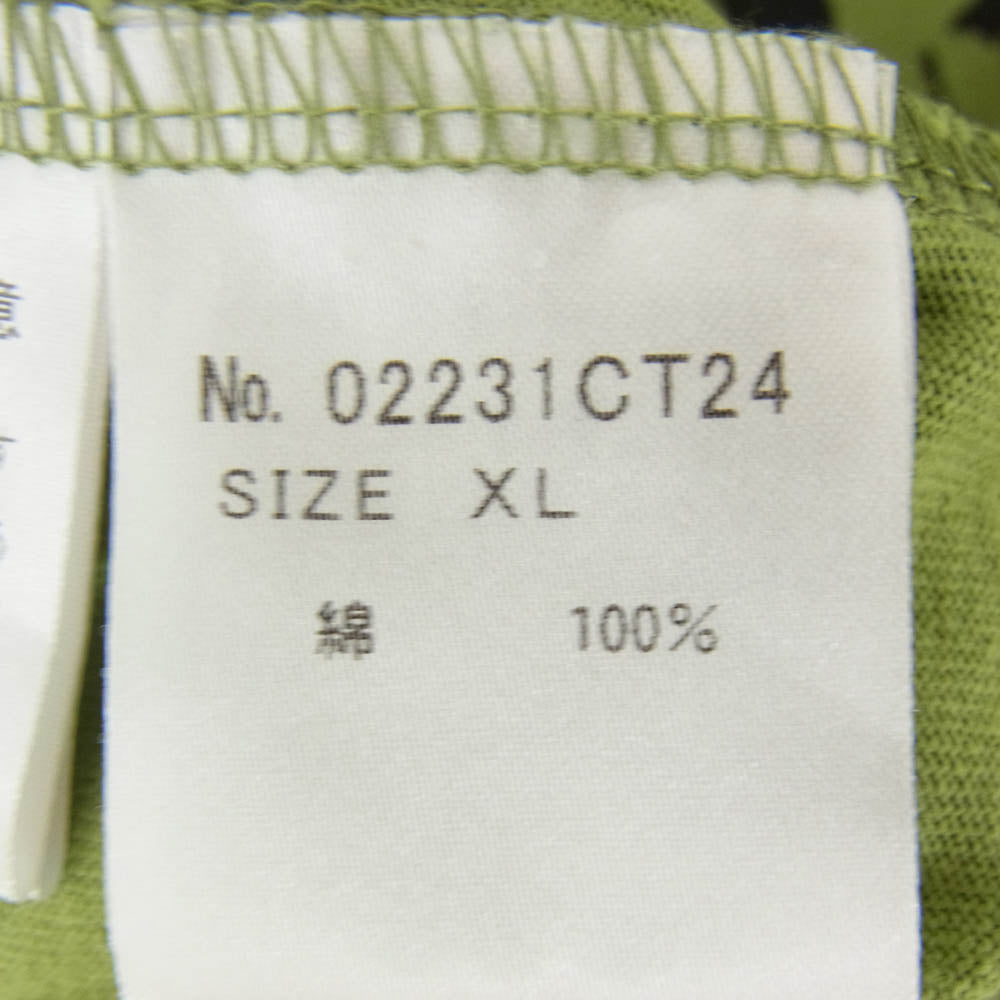 HYSTERIC GLAMOUR ヒステリックグラマー 02231CT24 GOOD DAY 五分袖 Tシャツ カットソー グリーン系 XL【中古】