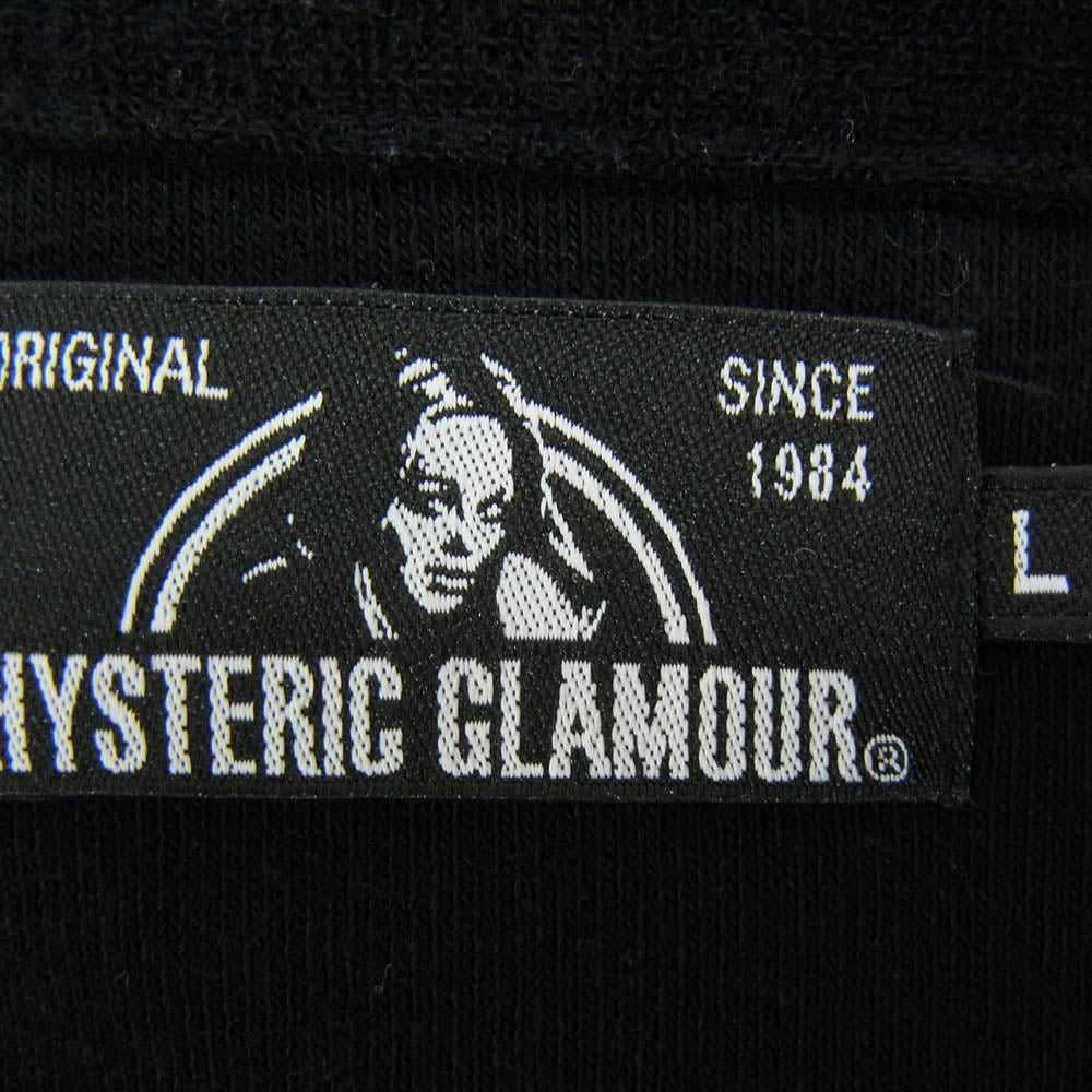 HYSTERIC GLAMOUR ヒステリックグラマー 22SS 02211CH02 SECRET SERVICE バックガール プリント 半袖シャツ ブラック系 L【中古】