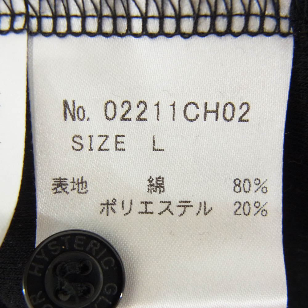 HYSTERIC GLAMOUR ヒステリックグラマー 22SS 02211CH02 SECRET SERVICE バックガール プリント 半袖シャツ ブラック系 L【中古】