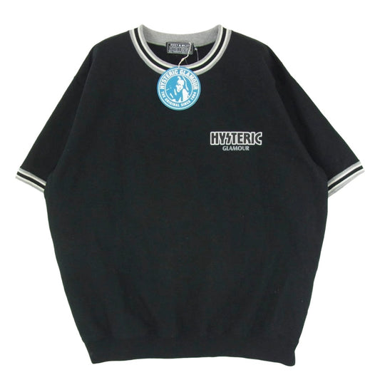 HYSTERIC GLAMOUR ヒステリックグラマー 02232CS01 HG CORPS LOGO 半袖 スウェット カットソー ブラック系 L【美品】【中古】