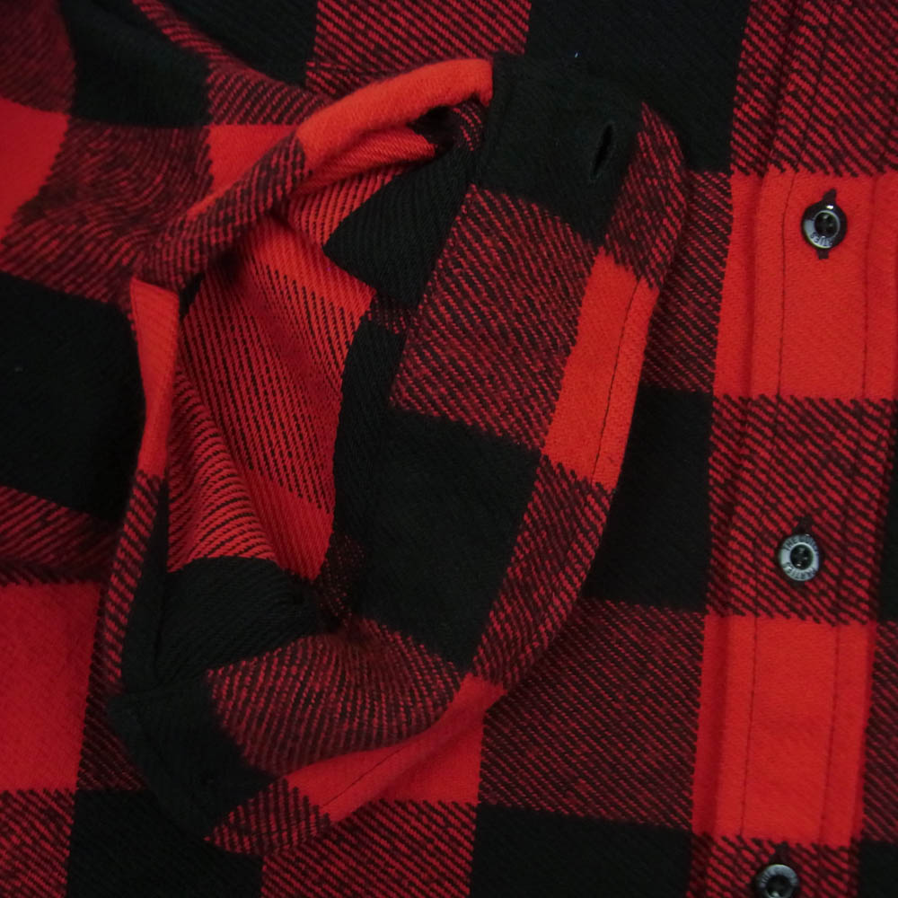 WACKO MARIA ワコマリア 24SS 24SSE-WMS-RC02 FLANNEL REGULAR COLLAR SHIRT TYPE-2 フランネル レギュラー カラー 長袖 シャツ レッド系 ブラック系 M【中古】