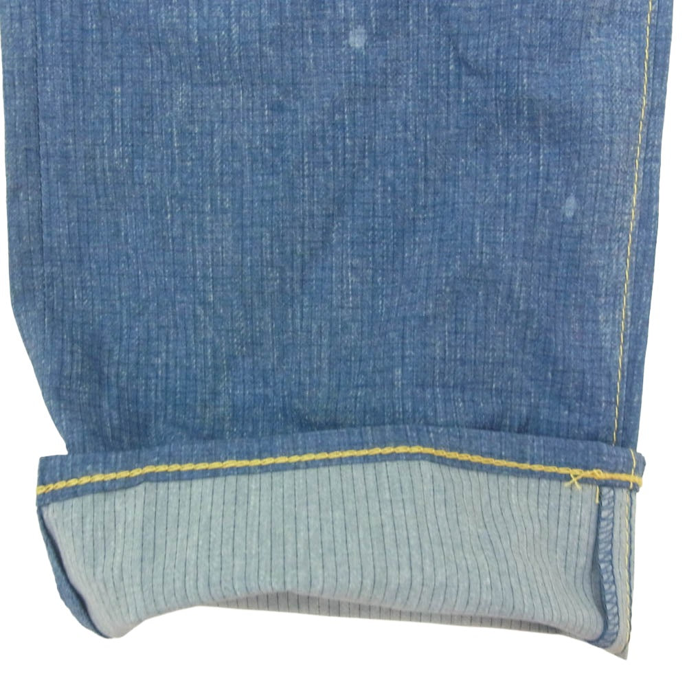HYSTERIC GLAMOUR ヒステリックグラマー 02182AP06 GOD PATCH DENIM pt スリムストレート PT 転写 トロンプルイユ デニム パンツ インディゴブルー系 M【美品】【中古】