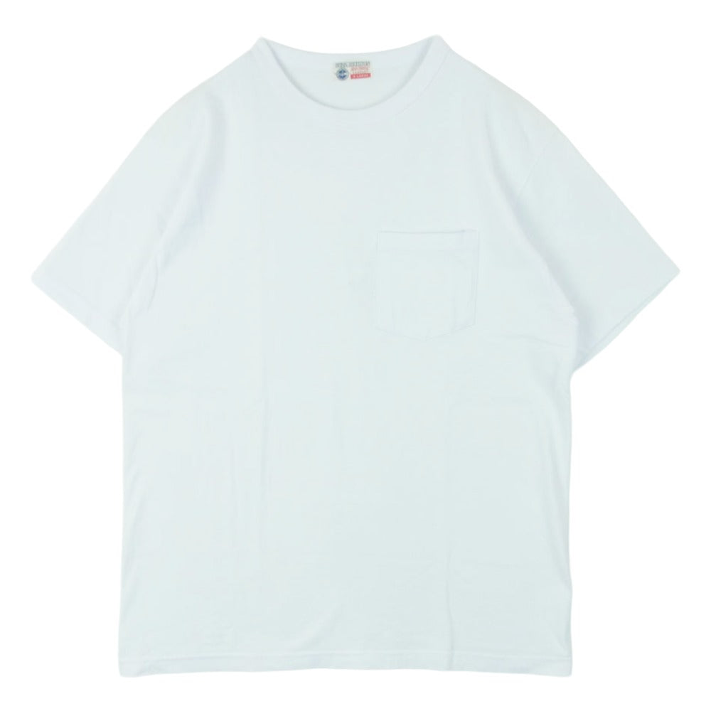Buzz Rickson's バズリクソンズ クルーネック ポケット 半袖 Tシャツ カットソー アメリカ製 ホワイト系 XL【中古】
