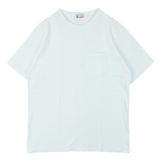Buzz Rickson's バズリクソンズ クルーネック ポケット 半袖 Tシャツ カットソー アメリカ製 ホワイト系 XL【中古】