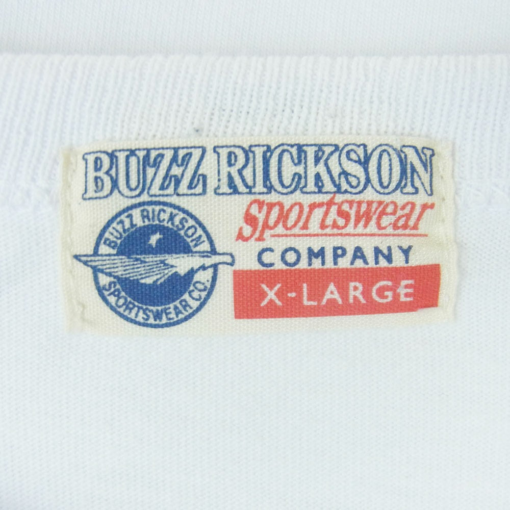 Buzz Rickson's バズリクソンズ クルーネック ポケット 半袖 Tシャツ カットソー アメリカ製 ホワイト系 XL【中古】
