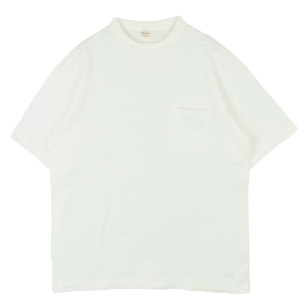 WAREHOUSE ウエアハウス クルーネック ポケット 半袖 Tシャツ カットソー 日本製 ホワイト系 アイボリー系 L【中古】
