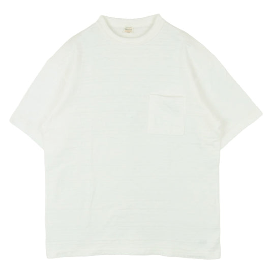 WAREHOUSE ウエアハウス クルーネック ポケット 半袖 Tシャツ カットソー 日本製 ホワイト系 アイボリー系 L【中古】