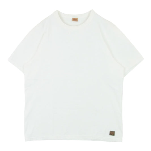 DELUXE デラックス クルーネック 半袖 Tシャツ カットソー コットン 日本製 ホワイト系 アイボリー系 XL【中古】