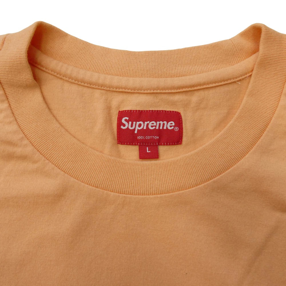Supreme シュプリーム 20SS Signature S/S Top Peach シグネチャー トップ ピーチ 半袖 Tシャツ オレンジ系 L【中古】