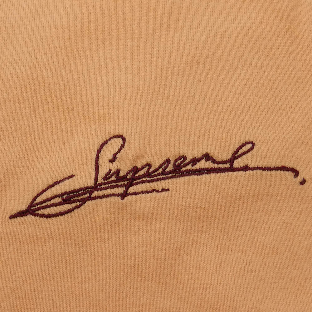 Supreme シュプリーム 20SS Signature S/S Top Peach シグネチャー トップ ピーチ 半袖 Tシャツ オレンジ系 L【中古】
