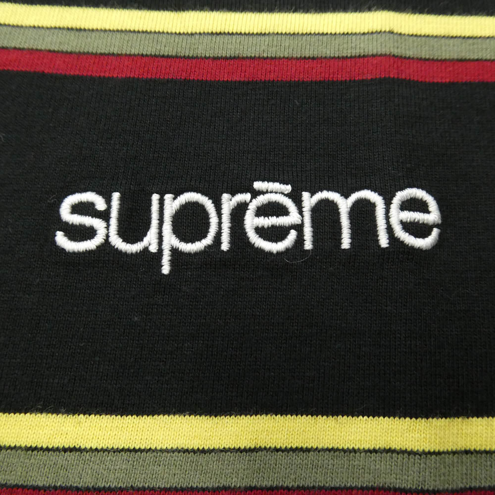 Supreme シュプリーム 24AW Stripe S/S Top ストライプ トップ 半袖 Tシャツ ブラック系 マルチカラー系 L【中古】