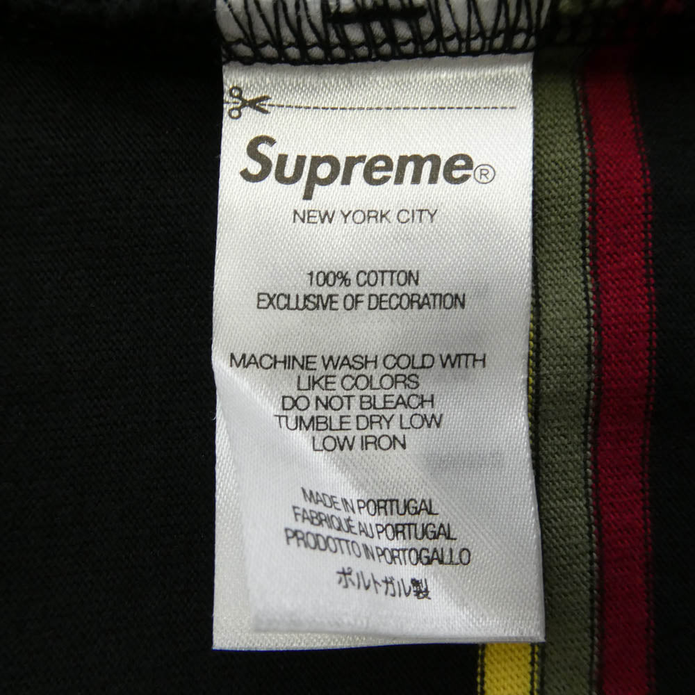 Supreme シュプリーム 24AW Stripe S/S Top ストライプ トップ 半袖 Tシャツ ブラック系 マルチカラー系 L【中古】