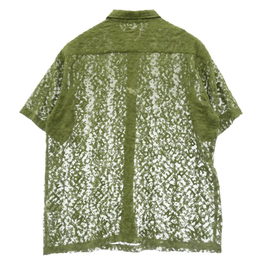 Supreme シュプリーム 22SS Chainstitch Chiffon S/S Shirt Olive チェインステッチ シフォン オリーブ 半袖 シャツ カーキ系 L【極上美品】【中古】