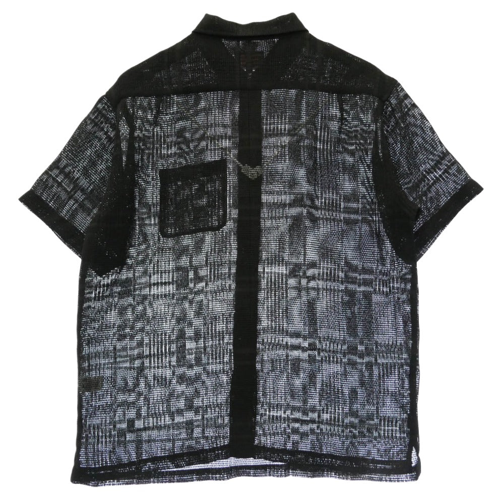 Supreme シュプリーム 23SS Mesh Stripe S/S Shirt メッシュ ストライプ 半袖 シャツ ブラック系 L【極上美品】【中古】