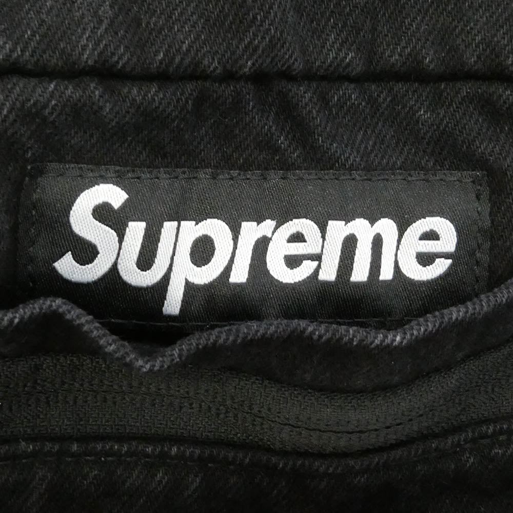 Supreme シュプリーム 25AW Denim Duffle Bag Black デニム ロゴ ダッフル バッグ ブラック系 26×49×18cm【極上美品】【中古】