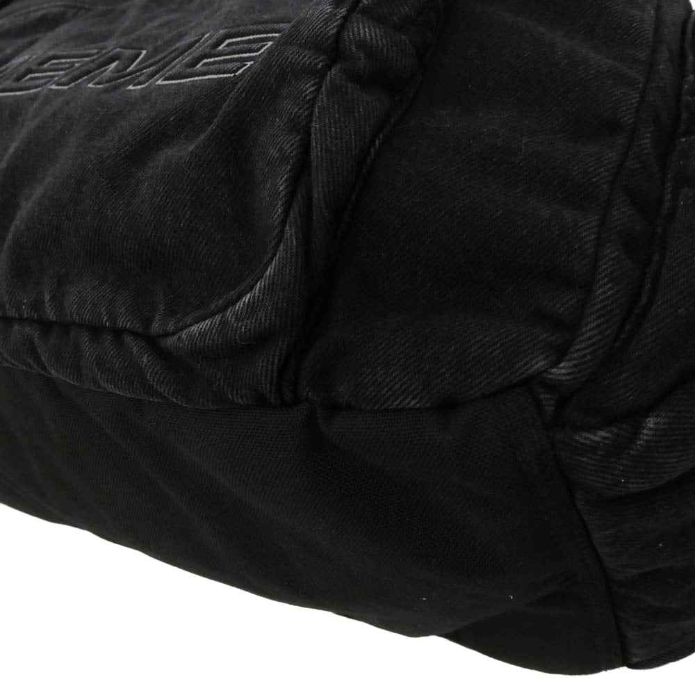 Supreme シュプリーム 25AW Denim Duffle Bag Black デニム ロゴ ダッフル バッグ ブラック系 26×49×18cm【極上美品】【中古】