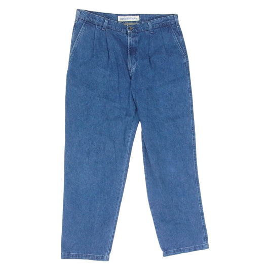 DOCKERS ドッカーズ DENIM SLACKS ツータック デニム スラックス パンツ インディゴブルー系 36【中古】