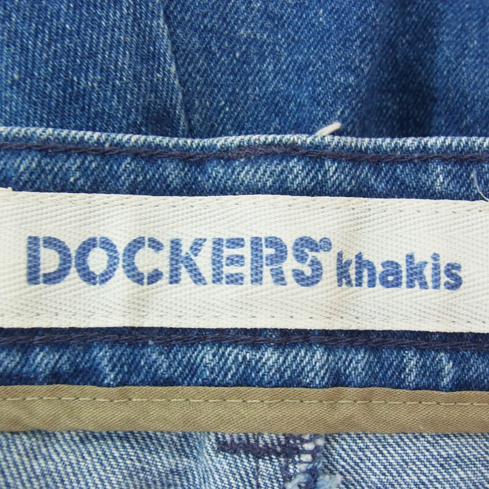 DOCKERS ドッカーズ DENIM SLACKS ツータック デニム スラックス パンツ インディゴブルー系 36【中古】