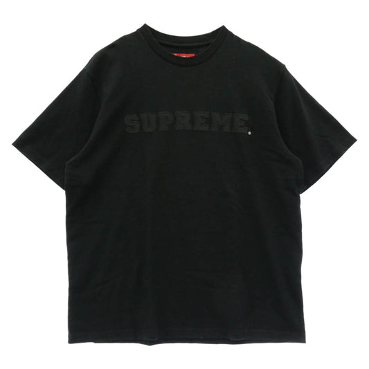 Supreme シュプリーム 23SS Collegiate S/S Top カレッジエイト エスエス トップ クルーネック 半袖 Tシャツ ブラック系 L【中古】