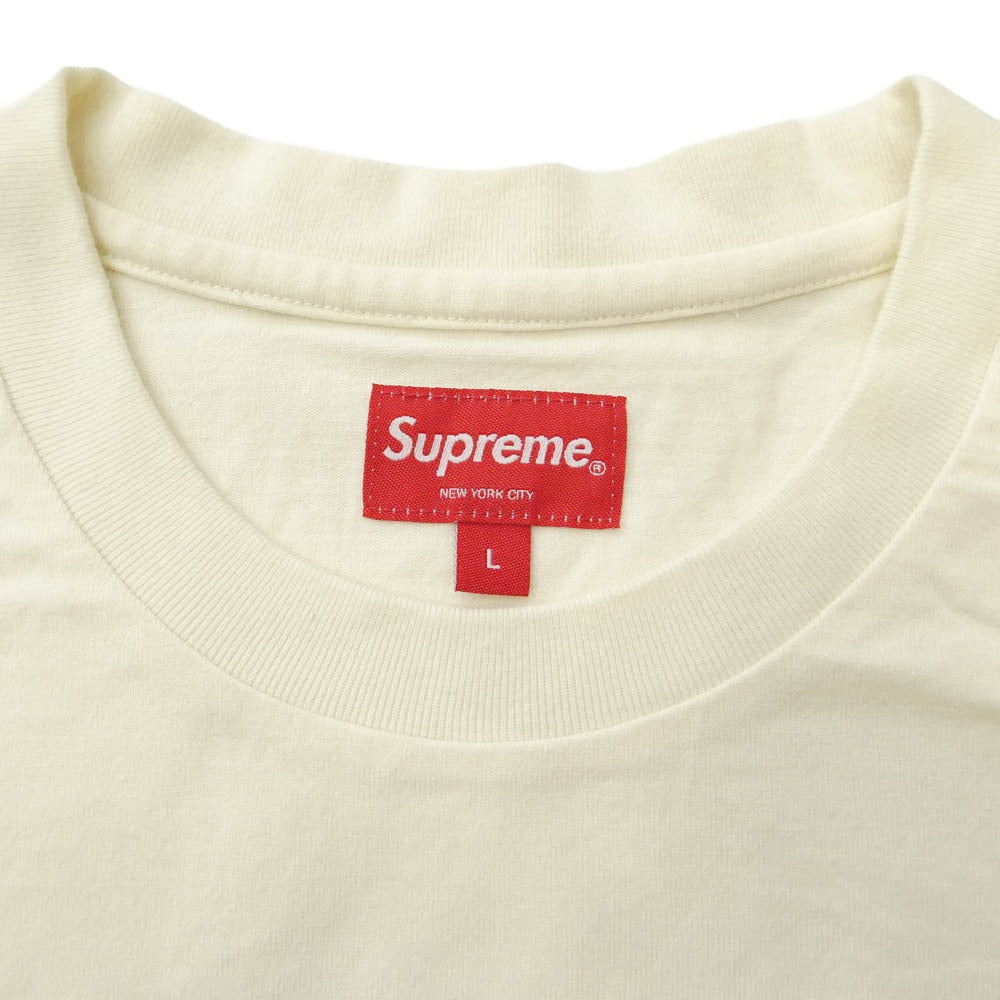 Supreme シュプリーム 23SS Small Box L/S Tee Oatmeal スモールボックス クルーネック 長袖 Tシャツ オートミール オフホワイト系 L【中古】