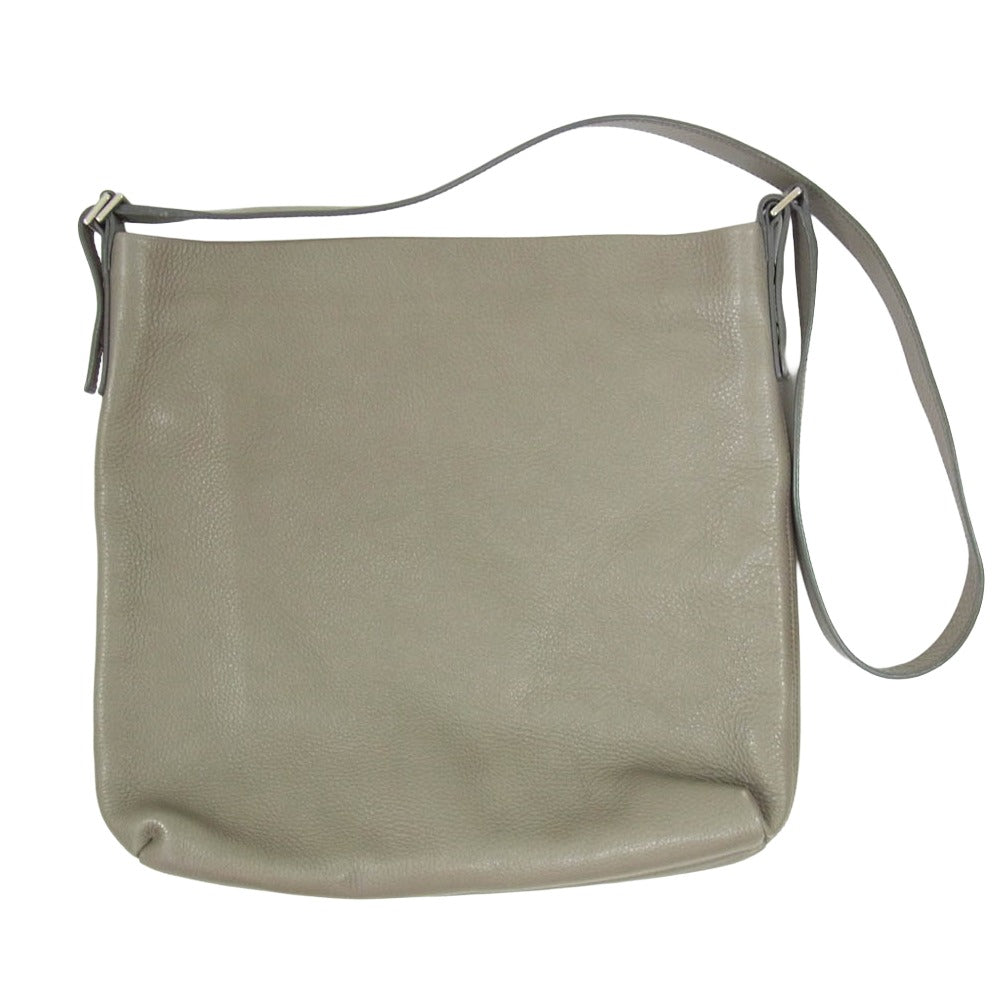 ヒロフ 2WAY スクエア レザー ショルダーバッグ グレー系【中古】