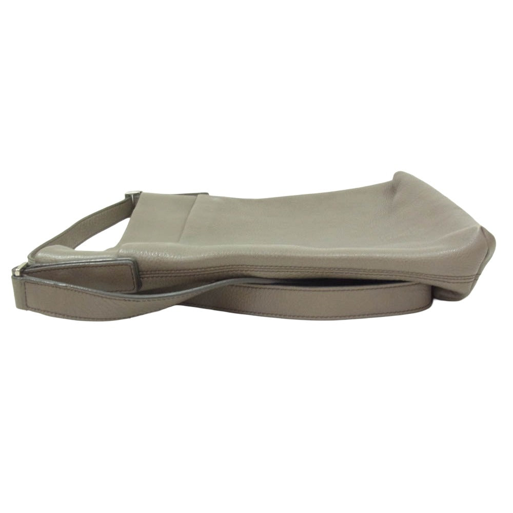 ヒロフ 2WAY スクエア レザー ショルダーバッグ グレー系【中古】