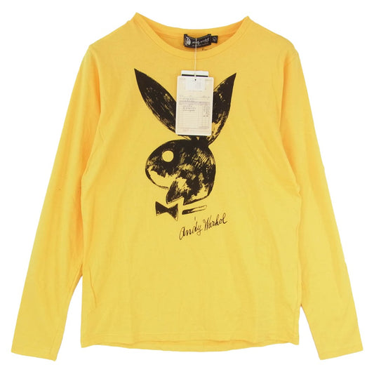 HYSTERIC GLAMOUR ヒステリックグラマー PLAYBOY プレイボーイ 0443CL05 ANDY WARHOL アンディ ウォーホル Tシャツ 長袖 カットソー イエロー系 L【極上美品】【中古】