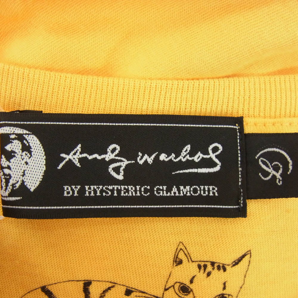 HYSTERIC GLAMOUR ヒステリックグラマー PLAYBOY プレイボーイ 0443CL05 ANDY WARHOL アンディ ウォーホル Tシャツ 長袖 カットソー イエロー系 L【極上美品】【中古】