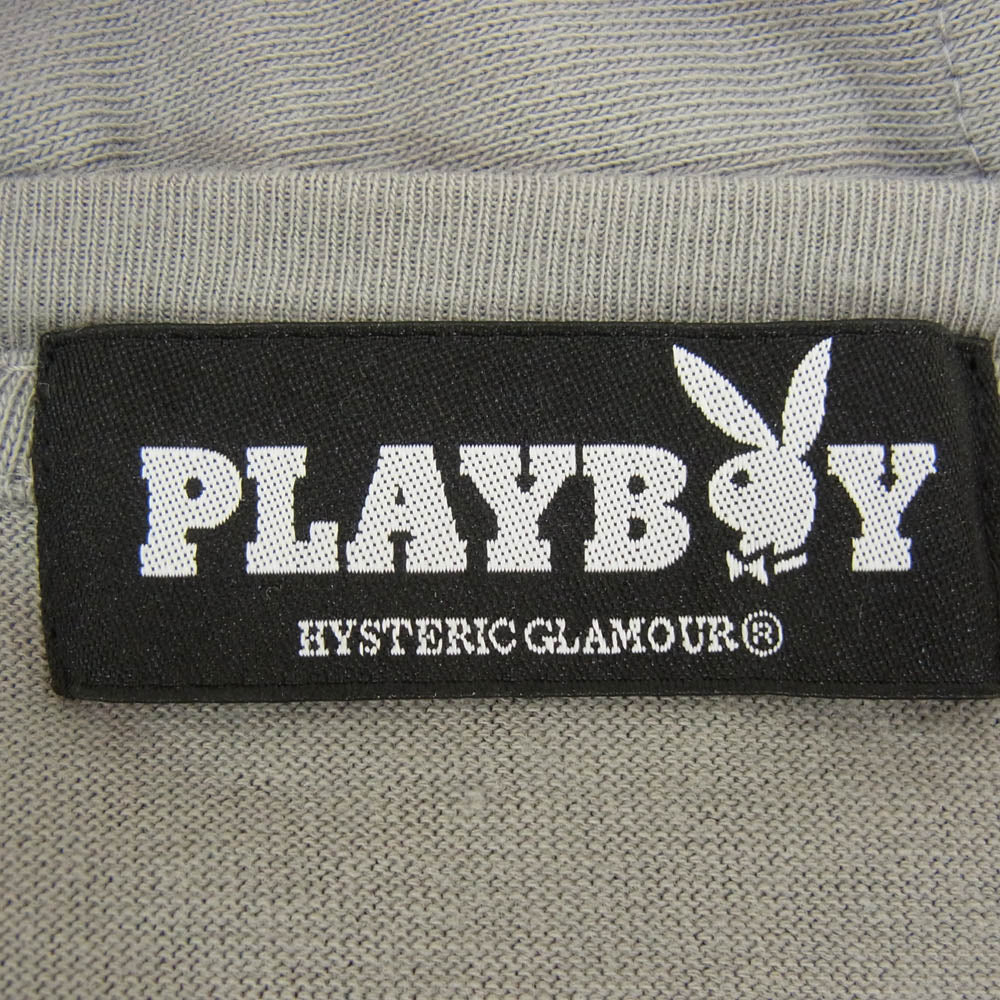 HYSTERIC GLAMOUR ヒステリックグラマー PLAYBOY プレイボーイ 11181CT03 バニーガール プリント Tシャツ 半袖 カットソー グレー系 FREE【中古】