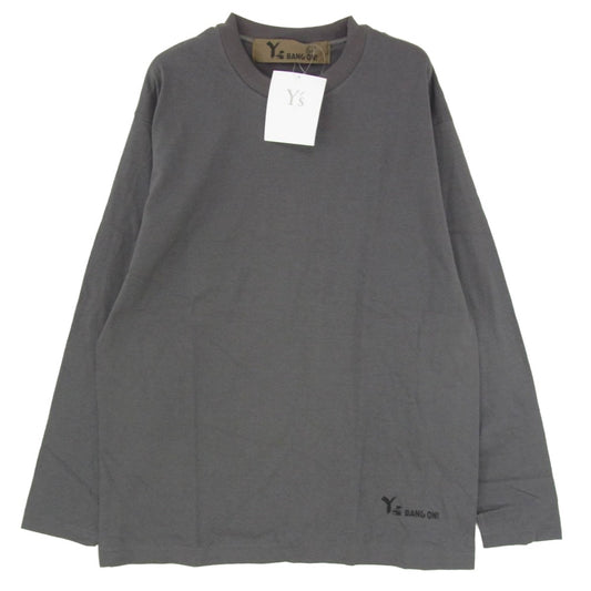 Y's Yohji Yamamoto ワイズ ヨウジヤマモト YA-T30-052 BANG ON! プリント ロングスリーブ 長袖 カットソー グレー系 2【極上美品】【中古】
