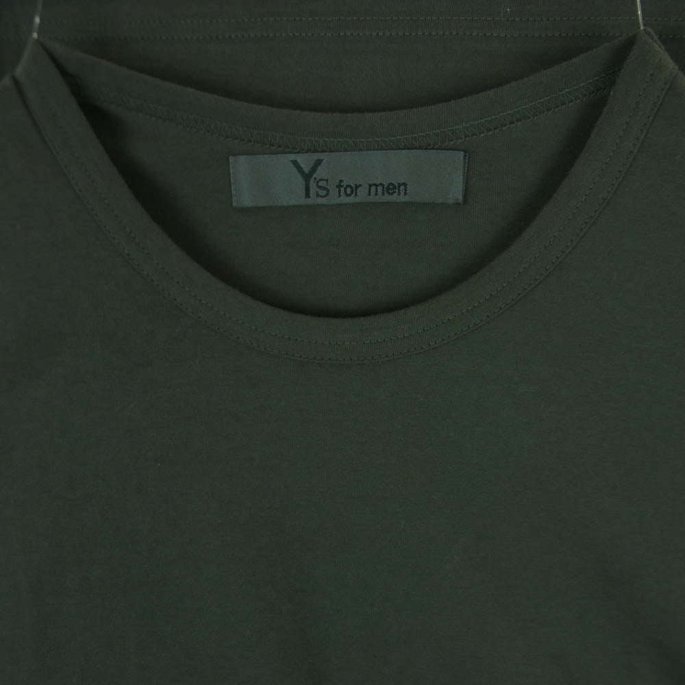 Y's Yohji Yamamoto ワイズ ヨウジヤマモト MP-T41-087 Y's for men LOGO PRINT SHORT SLEEVE T-SHIRTS ワイズフォーメン ショート スリーブ 天竺 半袖 Tシャツ カットソー グレイッシュグリーン系 3【中古】