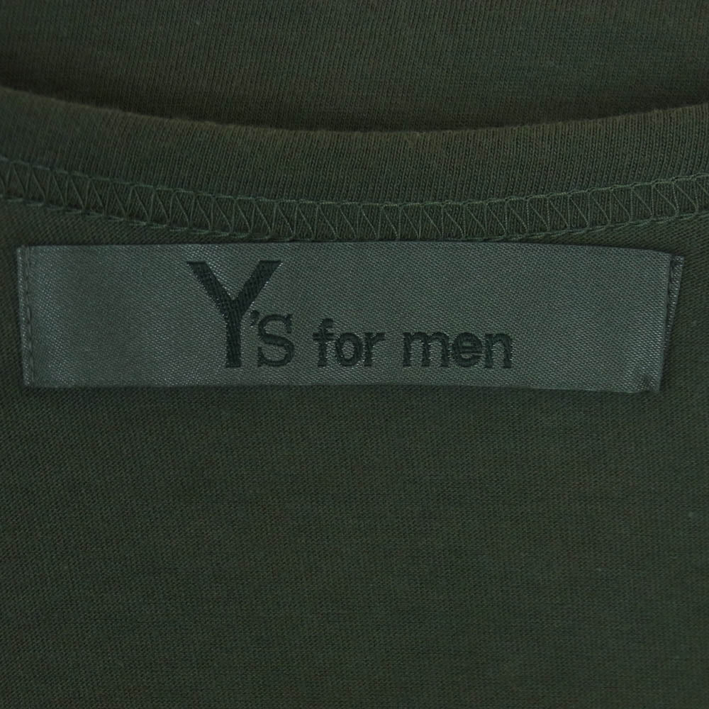 Y's Yohji Yamamoto ワイズ ヨウジヤマモト MP-T41-087 Y's for men LOGO PRINT SHORT SLEEVE T-SHIRTS ワイズフォーメン ショート スリーブ 天竺 半袖 Tシャツ カットソー グレイッシュグリーン系 3【中古】