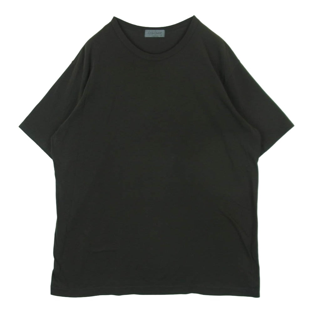 Yohji Yamamoto POUR HOMME ヨウジヤマモトプールオム HS-T02-070 COTTON SINGLE JERSEY ROUND NECK SHORT SLEEVE アルティマ天竺 半袖 Tシャツ カットソー チャコール系 3【中古】