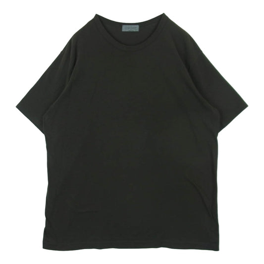Yohji Yamamoto POUR HOMME ヨウジヤマモトプールオム HS-T02-070 COTTON SINGLE JERSEY ROUND NECK SHORT SLEEVE アルティマ天竺 半袖 Tシャツ カットソー チャコール系 3【中古】