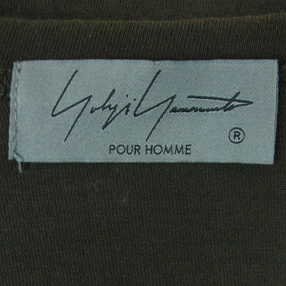 Yohji Yamamoto POUR HOMME ヨウジヤマモトプールオム HS-T02-070 COTTON SINGLE JERSEY ROUND NECK SHORT SLEEVE アルティマ天竺 半袖 Tシャツ カットソー チャコール系 3【中古】