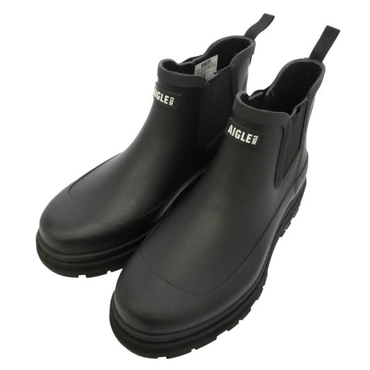 AIGLE エーグル サイドゴア レイン ブーツ ブラック系 26.5cm【中古】