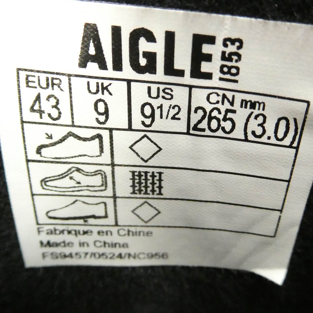 AIGLE エーグル サイドゴア レイン ブーツ ブラック系 26.5cm【中古】