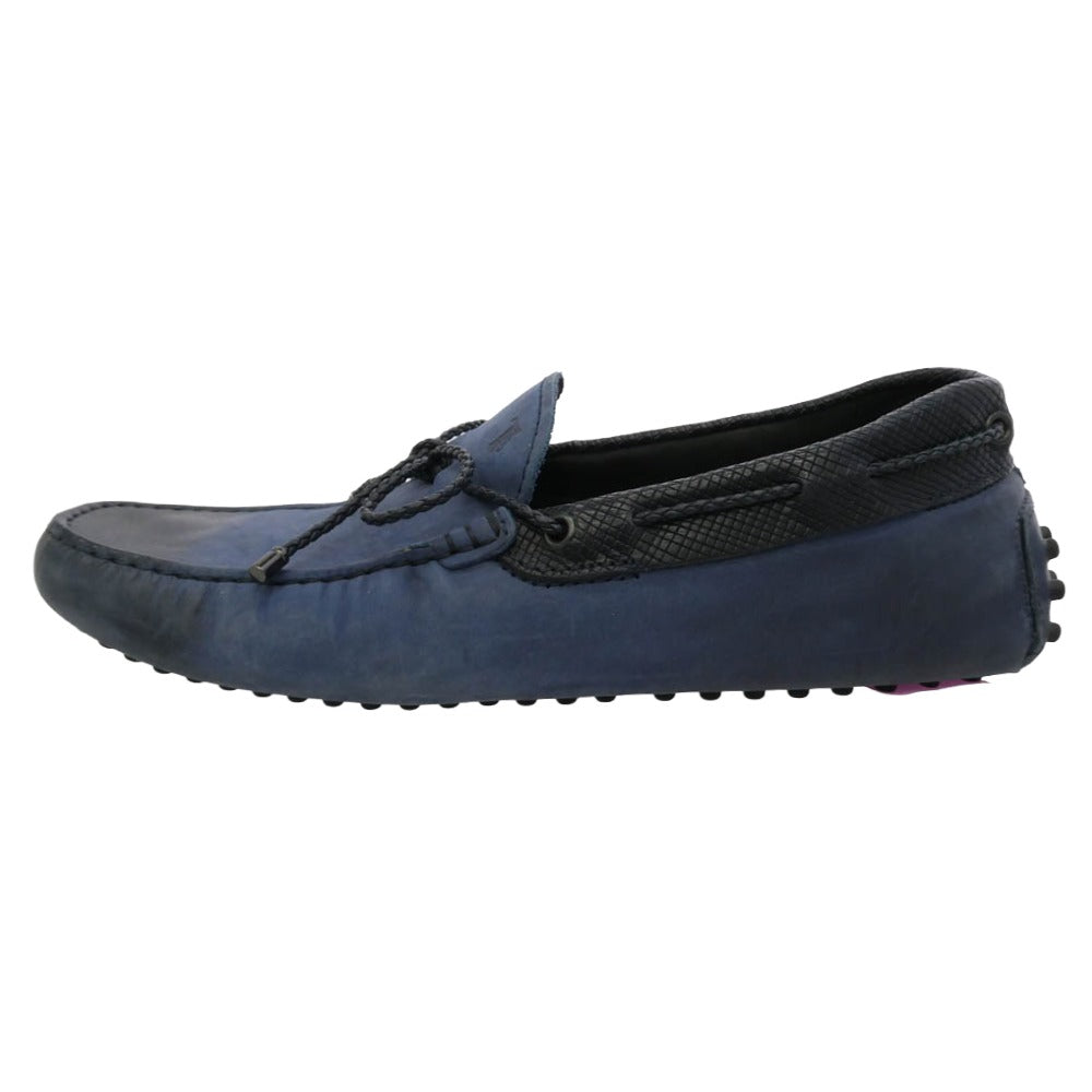 TOD’S トッズ ゴンミーニ ドライビング ヌバック レザー シューズ ネイビー系 6.5【中古】