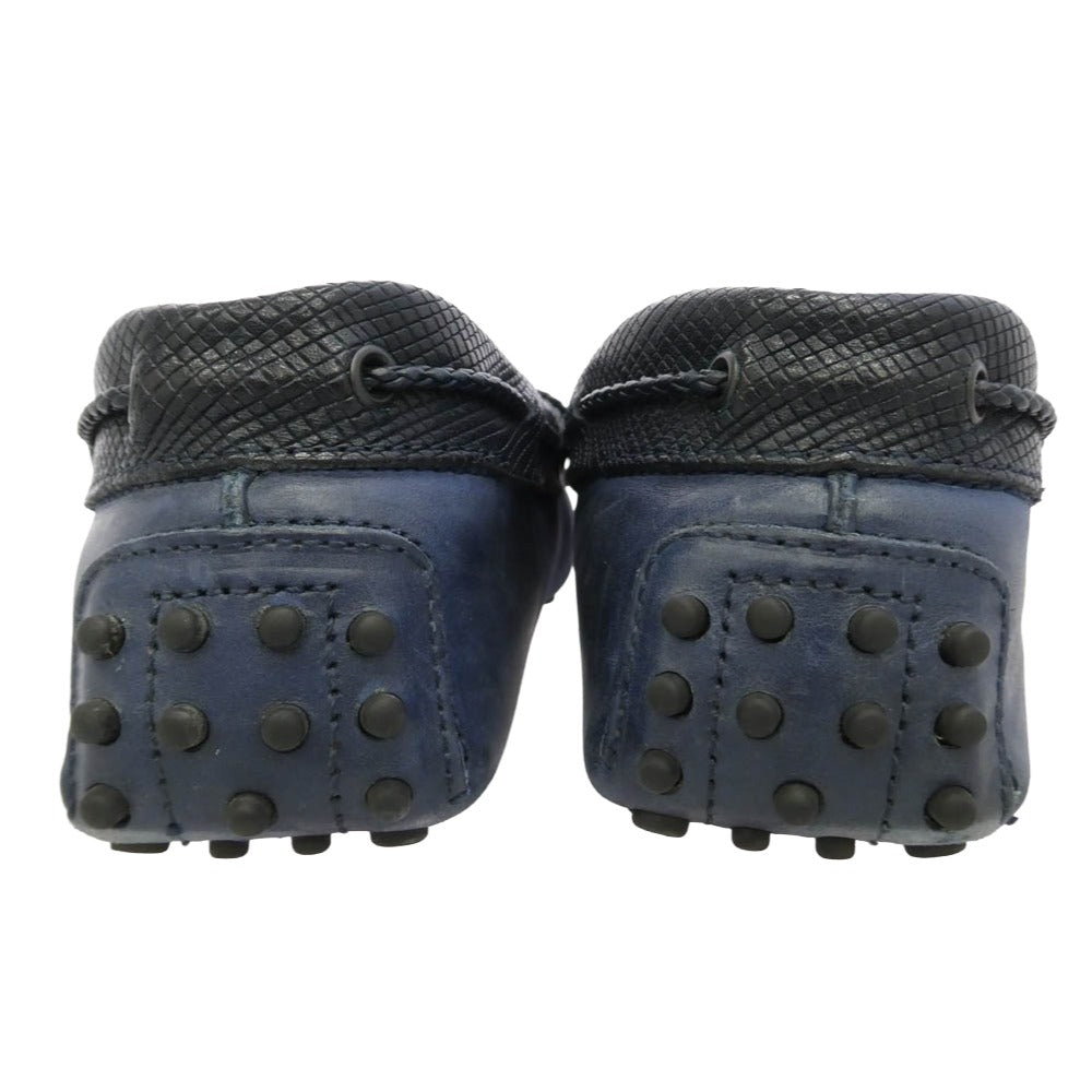 TOD’S トッズ ゴンミーニ ドライビング ヌバック レザー シューズ ネイビー系 6.5【中古】