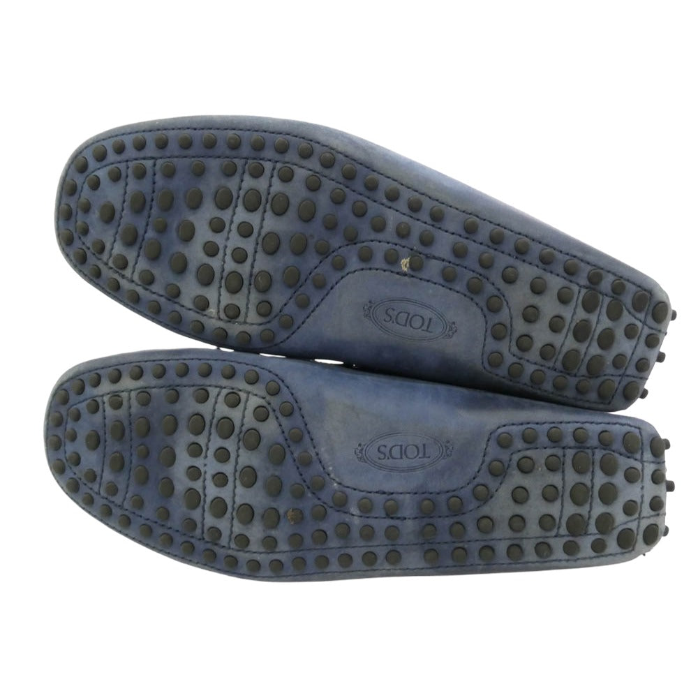 TOD’S トッズ ゴンミーニ ドライビング ヌバック レザー シューズ ネイビー系 6.5【中古】