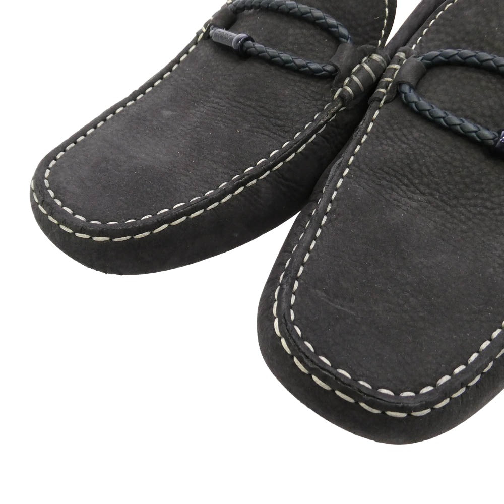 TOD’S トッズ ゴンミーニ ドライビング レザー シューズ ブラック系 6.5【中古】