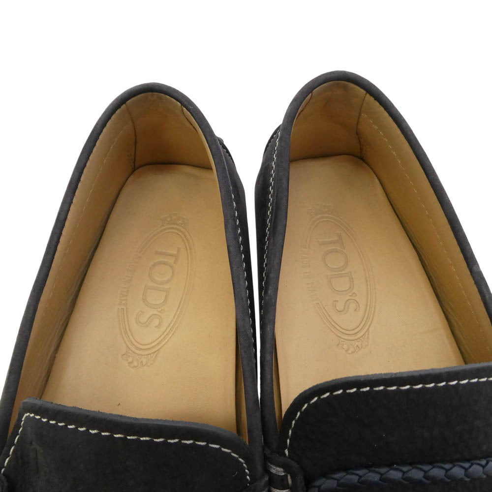 TOD’S トッズ ゴンミーニ ドライビング レザー シューズ ブラック系 6.5【中古】