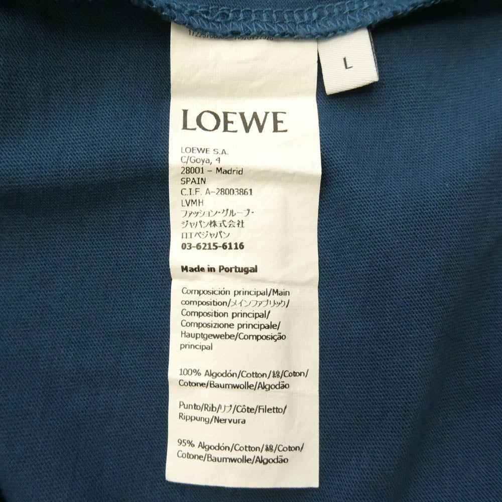 LOEWE ロエベ H526Y22J26 アナグラム クルーネック 半袖 カットソー ブルー ブルー系 L【中古】