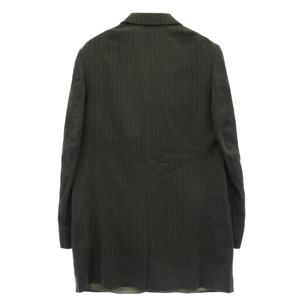 DRIES VAN NOTEN ドリスヴァンノッテン ストライプ ダブル テーラード ジャケット スラックス セットアップ スーツ グレー系 46【中古】