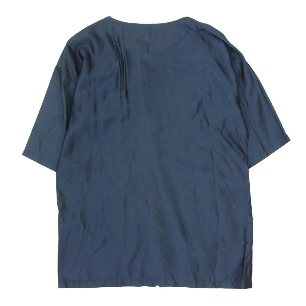 TROVE トローヴ 21SS 00WA141 和ROBE OIKUCHI ノーカラー 半袖 シャツ ネイビー系 3【中古】