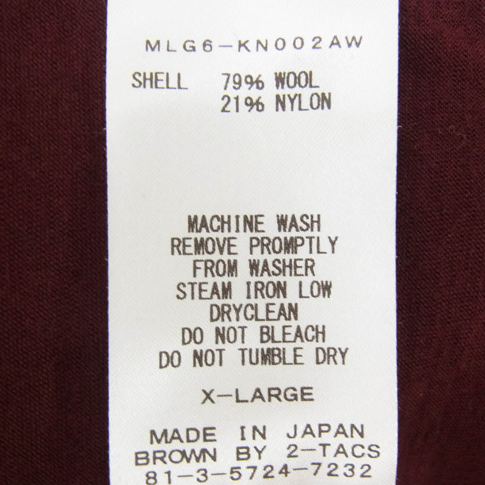 軽 2-tacs MLG6-KN002AW Moonlightgear ムーンライトギア ウール ナイロン 長袖 カットソー Tシャツ エンジ系 XL【中古】